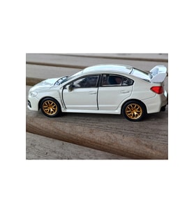 Lisanslı Subaru WRZ STI Çek Bırak Model Metal Araba (1:34) 43693D Beyaz