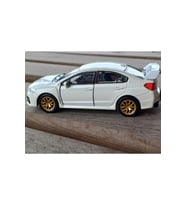 Lisanslı Subaru WRZ STI Çek Bırak Model Metal Araba (1:34) 43693D Beyaz