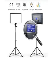14 İnç Kare Soft Işık LED Panel Profesyonel Makyaj Fotoğraf Video Çekim Işığı Tripodlu