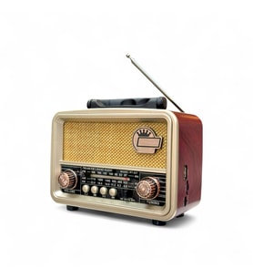 Nostalji Trend Radyo Bluetooth Özellikli Şık Tasarım Nostaljik Radyo Güneş Panelli (Koyu Ceviz)