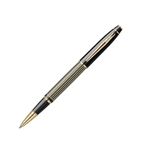 SCRIKSS 35L ROLLER KALEM ÇİZGİ DESENLİ SİYAH ALTIN LÜKS KUTU