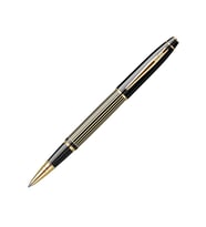SCRIKSS 35L ROLLER KALEM ÇİZGİ DESENLİ SİYAH ALTIN LÜKS KUTU