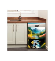Bulaşık Makinası & Beyaz Eşya Yapışkanlı Folyo Kaplama Sticker (75X75CM) - Bulaşık Makinesi