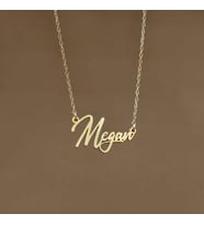 DKMN Gümüş Megan İsimli Gümüş Kolye Kadın Gümüş Kolye (Gold)