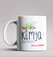 Kişiye Özel Kimya Öğretmeni Tasarım Beyaz Renk Kupa Bardak 7