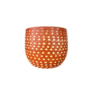 Bıtkı Tasarımı Nokta Desenli Terakota Saksı & Saksılık Dekoratif Salon Çiçekliği 15 CM