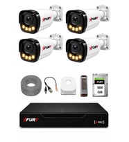 FURY 4 Kameralı Güvenlik Kamera Seti 4 Warm LED Gece Renkli Görüş 500 GB HDD