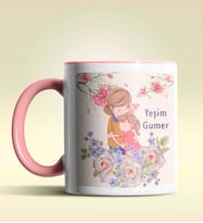 Kişiye Özel Canım Annem 6 Tasarımlı Pembe Kupa Bardak (Pembe)