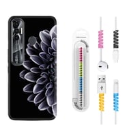Tecno Spark 6 6 Go 8C 8 Pro 7 7 Pro Kılıf Kablo Koruma Spiral Silikon Çiçekler 1639
