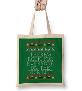 Nice List Elf Quote Christmas Kni Bez Çanta Uzun Saplı