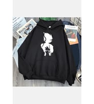 Goku Gölge Kapşonlu Sweatshirt (Siyah)