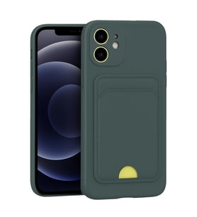 Newface Apple iPhone 11 Kılıf Kelvin Kartvizitli Silikon - Koyu Yeşil