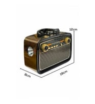 Mey İthalat® Nostaljik Radyo Bluetooth Bağlantılı Müzik Kutusu Ahşap