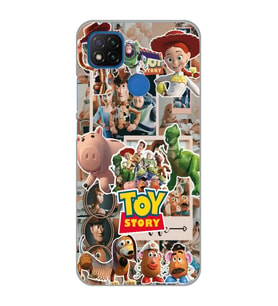 Xiaomi Redmi 9C / 10A Uyumlu Toy Story Kolaj Tasarımlı Şeffaf Telefon Kılıfı