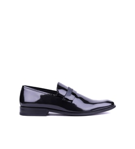 Shoetyle - Hakiki Rugan Deri Siyah Renk Klasik Erkek Ayakkabı - 900-2602