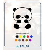 Sevimli Panda Araba Sticker siyah 11x13 CM (Siyah)