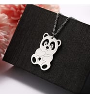 Gümüş  Sevimli Panda Kolye