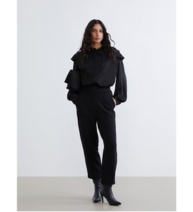 LCW Modest Siyah Beli Lastikli Kadın Pantolon