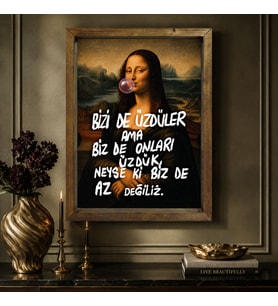 BK Gift Vintage Klasik Sanat Esprili Sözlü Masif Ahşap Çerçeveli Dekoratif Tablo - 15