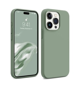 Digimanya Iphone 15 Pro Silikon Yumuşak Lansman Kılıf (Yeşil)
