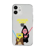 Iphone 12 Uyumlu Sunger Bob Star Wars Desenli Şeffaf Telefon Kılıfı