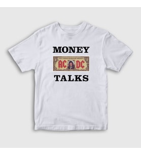 Presmono Unisex Çocuk Beyaz Money Talks AC/DC T-Shirt 336821tt
