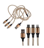 PowerMaster PM-2368 Micro USB - Type-C - Lightning Şarj Ve Data Kablosu 2.1 Amper 110Cm Örgülü