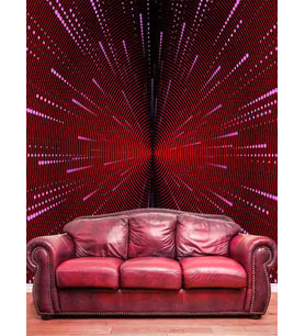 Dreamwall 3D Çizgili Işık Ağı Desenli Isı Ve Ses Yalıtımlı Sağlıklı Tekstil Duvar Kağıdı (Bordo - Kırmızı)