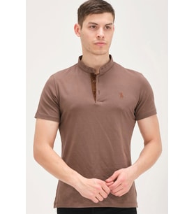T8560 DEWBERRY T-SHIRT-KAHVE