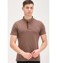 T8560 DEWBERRY T-SHIRT-KAHVE