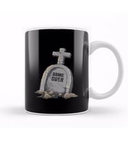 Retro Pixel Game Over Gravestone Kupa Bardak Porselen