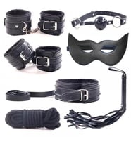 Fetish Beginner 7 Parça BDSM Set - Siyah