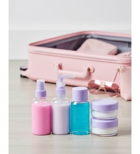 5 Parça Şeffaf Seyahat Kozmetik Seti 30 ml