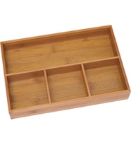 824 Düzenleyici Tepsi Bambu Ağacından, 4 Bölmeli, 29,5 x 20,3 x 4,5 cm