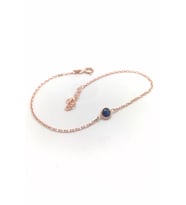  Gümüş minimal yeşil taşlı bileklik cm46 (Rose)