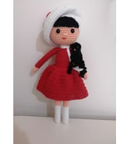 Kırmızı Beyaz Güz Bebek Amigurumi Organik Oyuncak