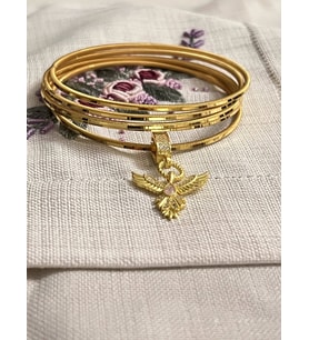 Melek Model Charm 4 Adet Ajda 925 Ayar Gümüş Ajda Bilezik