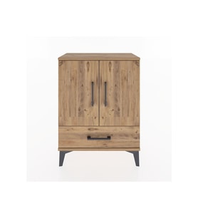 Arges Komodin 2 Raflı Tek Çekmeceli Tek Kapaklı 60x30x80 Çam-Çam