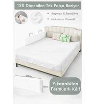 Miralay Yeni Nesil Yatak Bariyeri 120 cm Beyaz - Boyalı