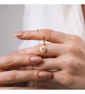 925 Ayar Gümüş Kadife Çiçeği Ekim Ayı Minimal Doğum Taşı Kolyesi (Sarı)
