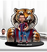 BK Gift Kişiye Özel Bordo Mavi Taraftar Tasarımlı Karikatür Biblo-1, Arkadaşa Hediye, Sevgiliye Hediye, Doğum Günü Hediyesi