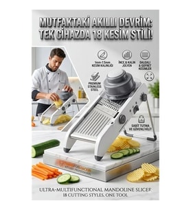 Profesyonel Mandolin Rende Sebze Doğrayıcı - Fonksiyonlu Ayarlı Jülyen Dilimleyici 723134
