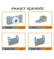 Aletçantam Sürgülü Kapak Gardrop Tekerleği Skm80 Dolap Tekeri - 1 Kapak Set