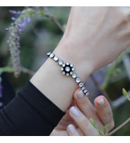 Çiçek Modeli Rose Gold Kaplama Elmas Montür Bileklik