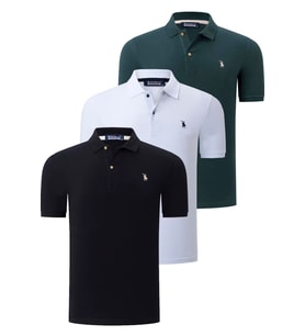 ÜÇLÜ SET T8561 DEWBERRY ERKEK T-SHIRT-SİYAH-BEYAZ-HAKİ (Karışık)