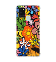 PrintiFy Samsung Galaxy A21S Uyumlu Retro Color 2 Baskılı Şeffaf Köşe Korumalı Antişok Kılıf