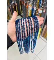 Hematit Taşı Özel Kesim Parlak Mavi 6x6mm Doğal Taş Dizi