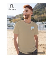 Unisex Kadın Erkek Athens Acropolis  Baskılı Özel Tasarım Oversize T-shirt (Bej)