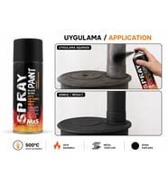 MxS Isıya Dayanıklı Siyah Sprey Boya 400 ml – 500°C’ye kadar ısı dayanımı