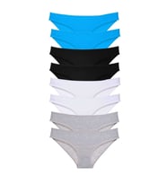 8 adet Süper Eko Set Likralı Kadın Slip Külot Siyah Gri Beyaz Mavi